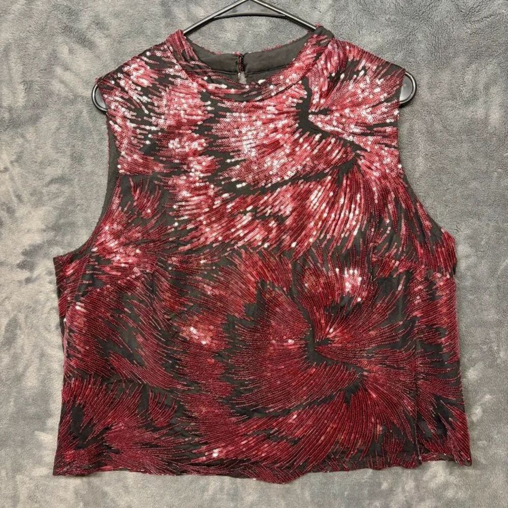 Nanette Lepore Women’s XL Sleeveless Mock Neck Sequin Top